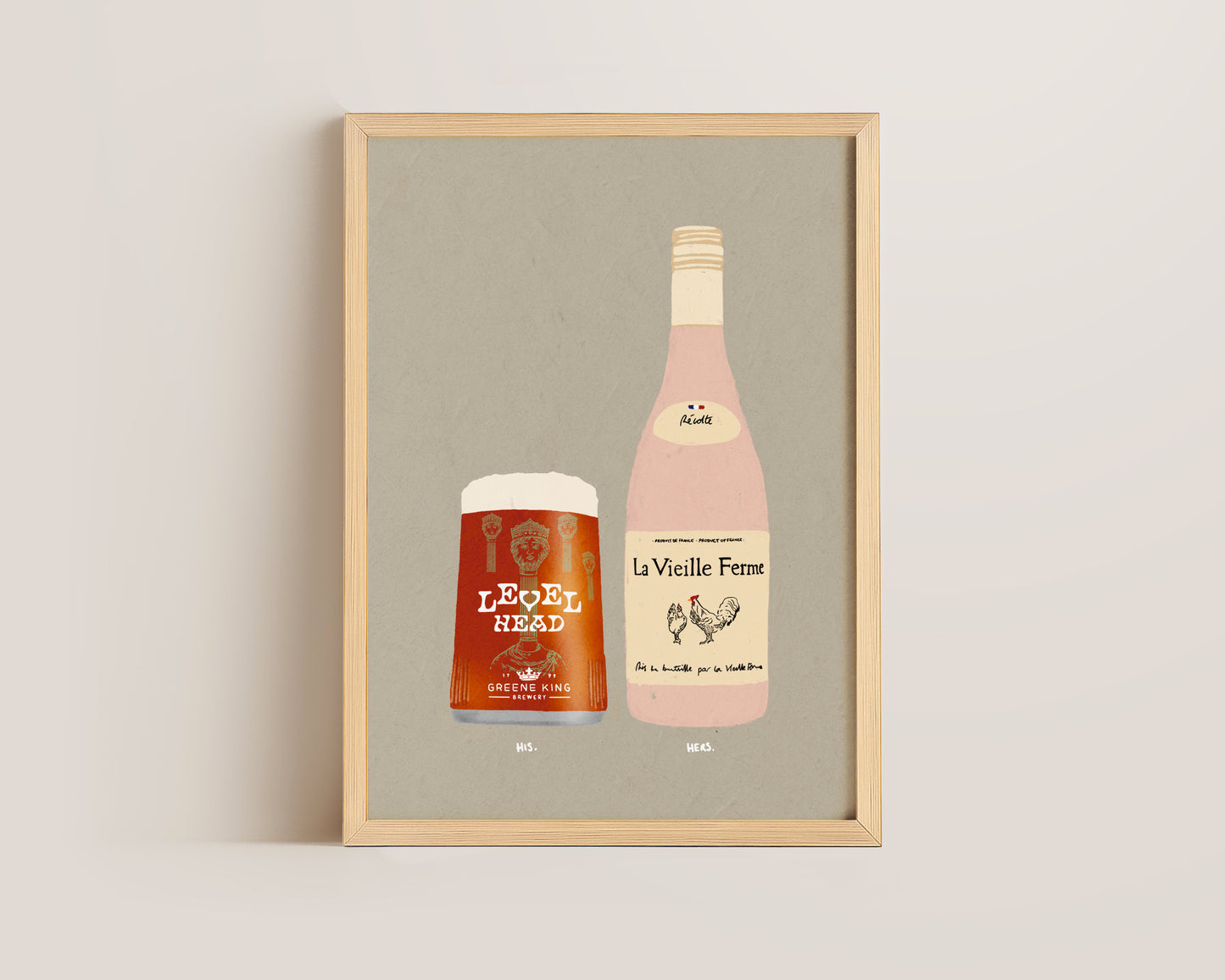 Level Head & Chicken Wine Print