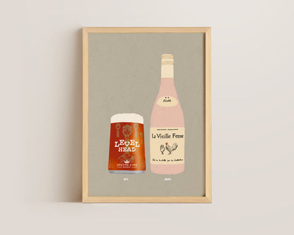 Level Head & Chicken Wine Print