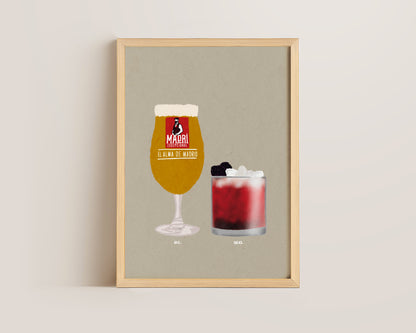 Madri & Bramble Cocktail Print