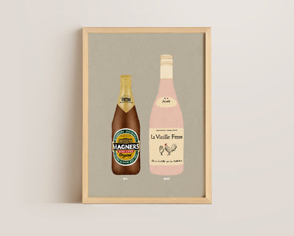 Magners & Chicken Wine Print