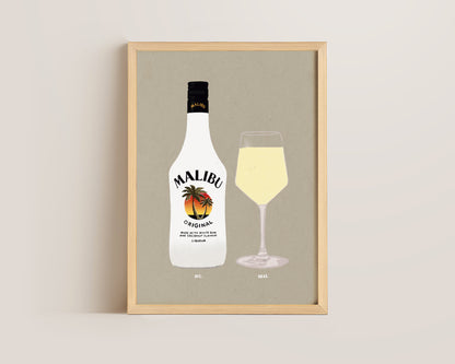 Malibu & White Wine Print