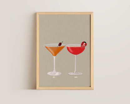 Manhattan & Strawberry Daiquiri Print