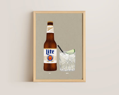 Miller Lite & Tequila Lime Soda Print