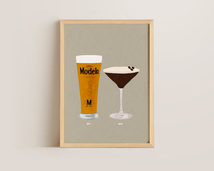 Modelo Pint & Espresso Martini Print