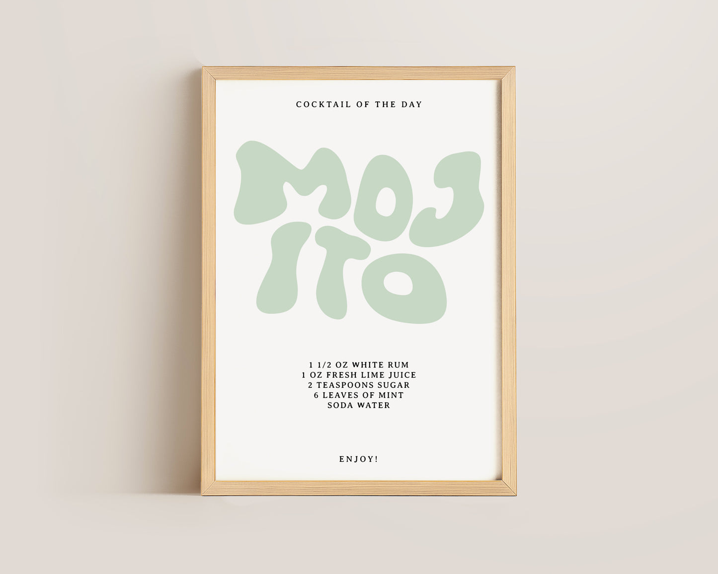 Mojito Recipe Wall Art Print