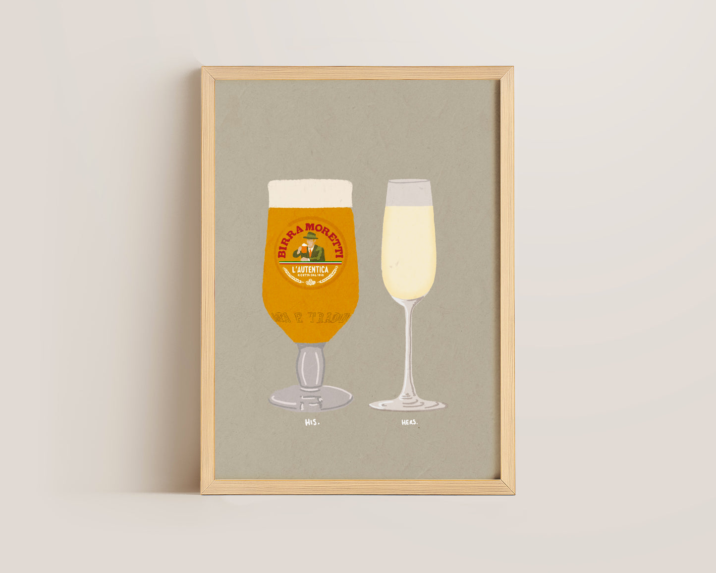 Moretti & Prosecco Glass Print
