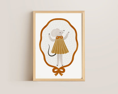 Mouse In Dress Print