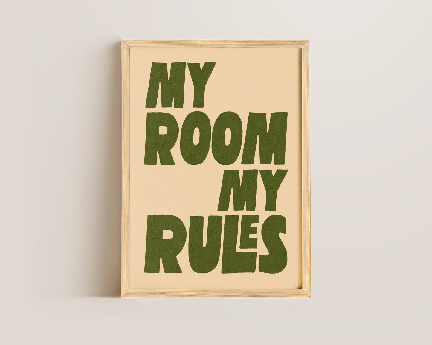 My Room My Rules Green Print