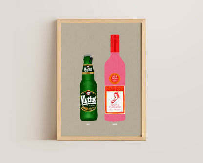 Mythos Beer & White Zinfandel Print