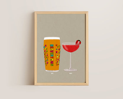 Neck Oil & Strawberry Daiquiri Print