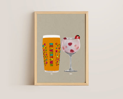 Neck Oil & Pink Gin Print