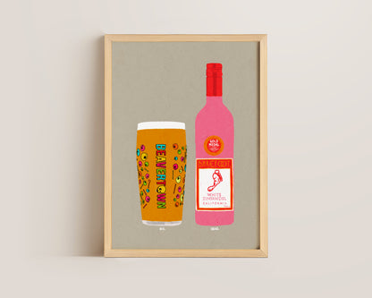Neck Oil & White Zinfandel Print