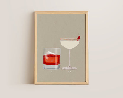 Negroni & Spicy Marg Print