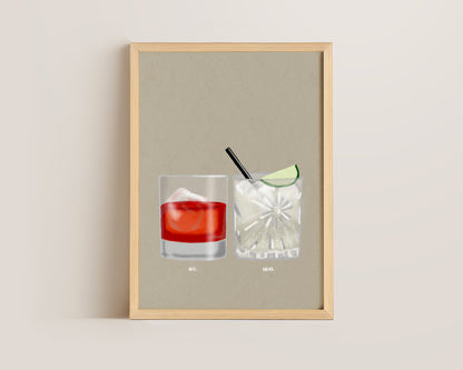 Negroni & Vodka Lime Soda Print