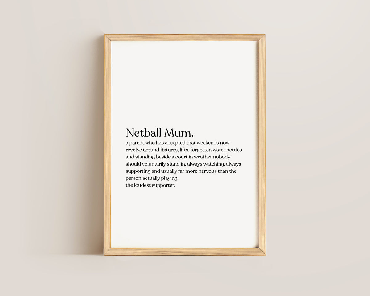 Netball Mum Definition Print
