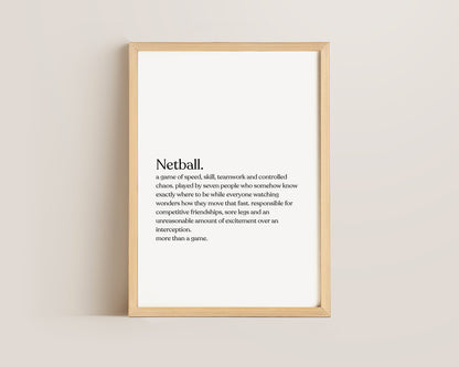 Netball Definition Print