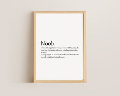 Noob Definition Print