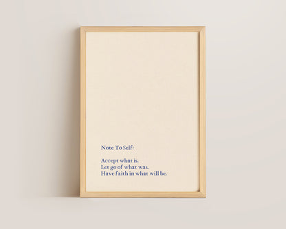 Note To Self Print