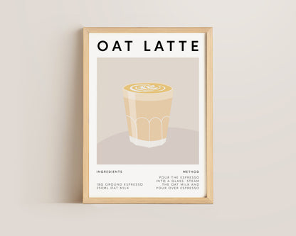 Oat Latte Coffee Recipe Print