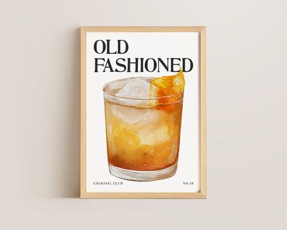 Old Fashioned Cocktail Print