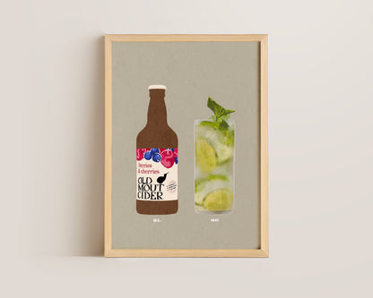Old Mout Berries & Cherries & Mojito Print