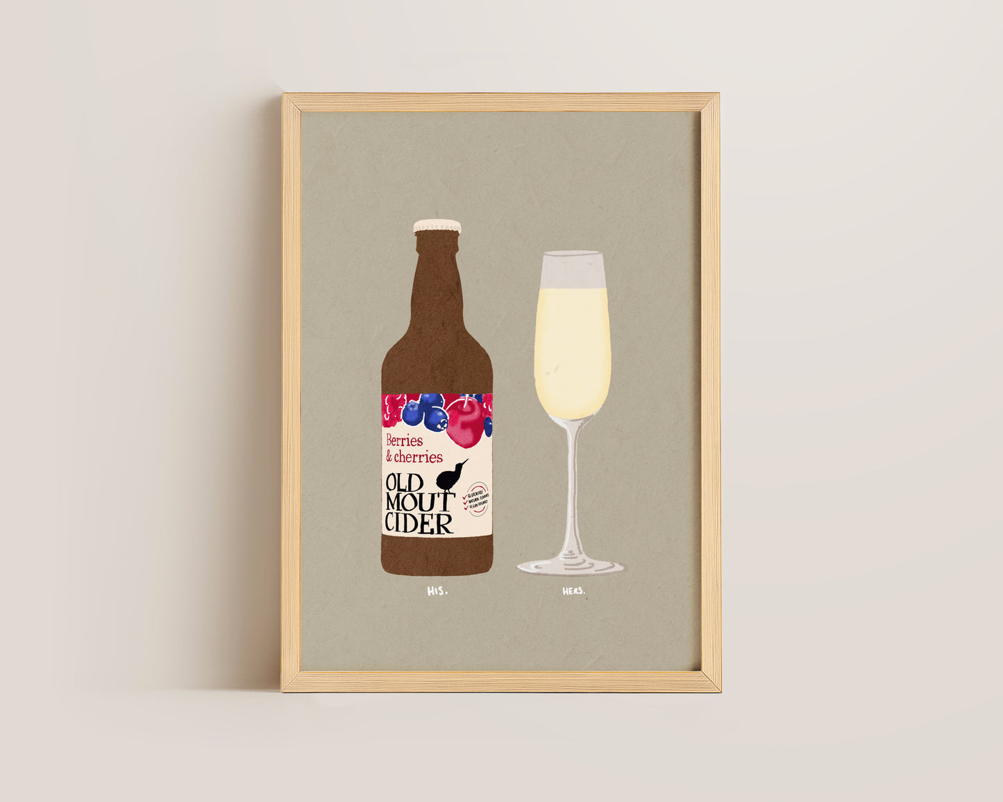 Old Mout Berries & Cherries & Prosecco Glass Print