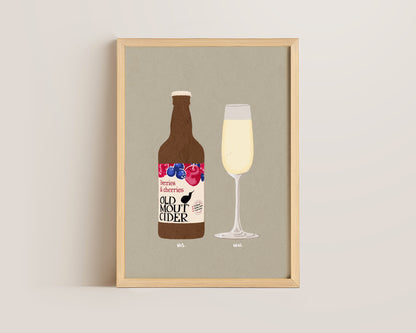 Old Mout Berries & Cherries & Prosecco Glass Print