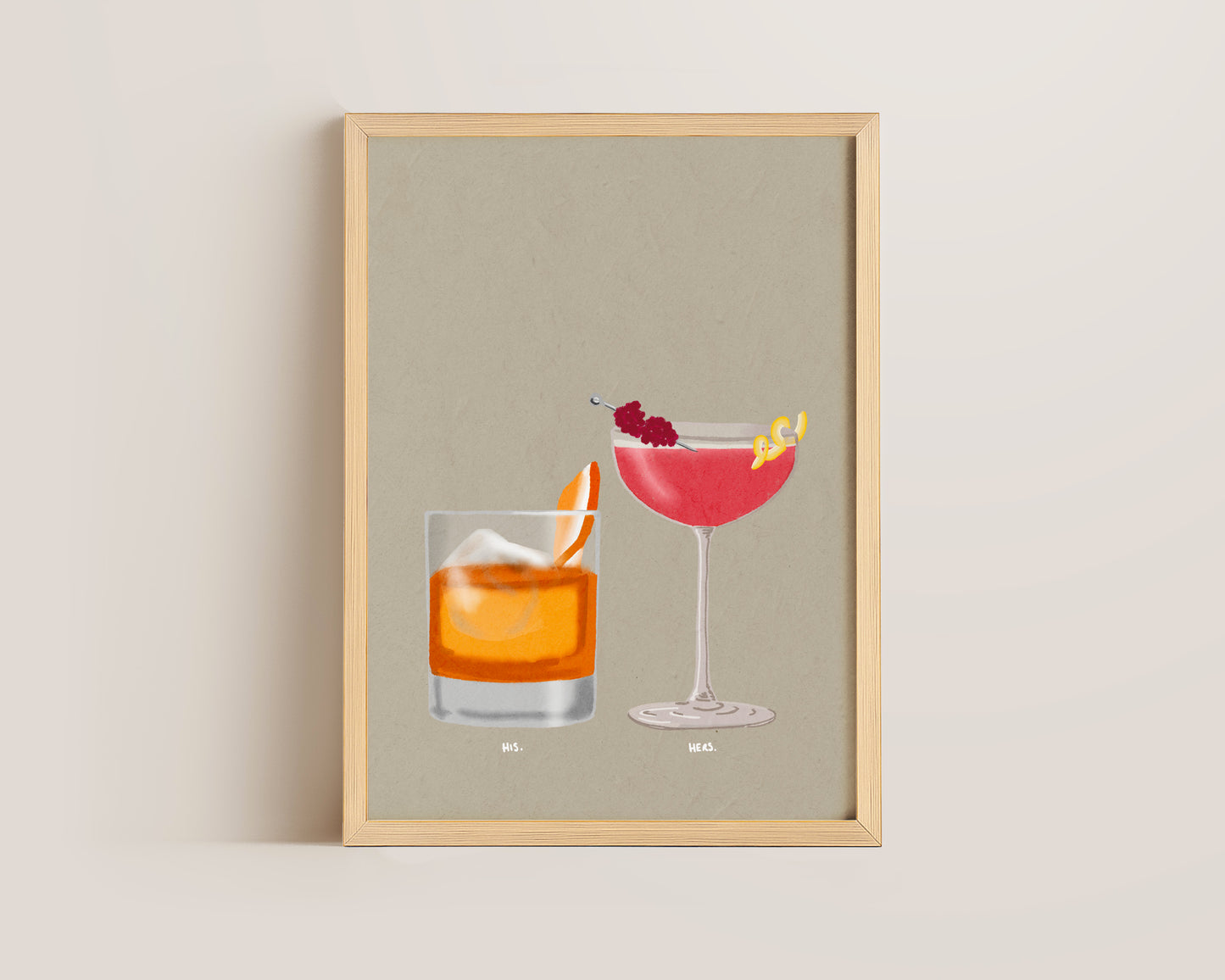 Old Fashioned & French Martini Print