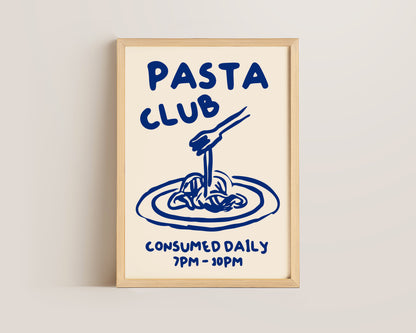 Pasta Club In Blue Print