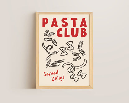Pasta Club Shapes In Red Print