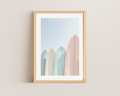 Pastel Surfboards Print