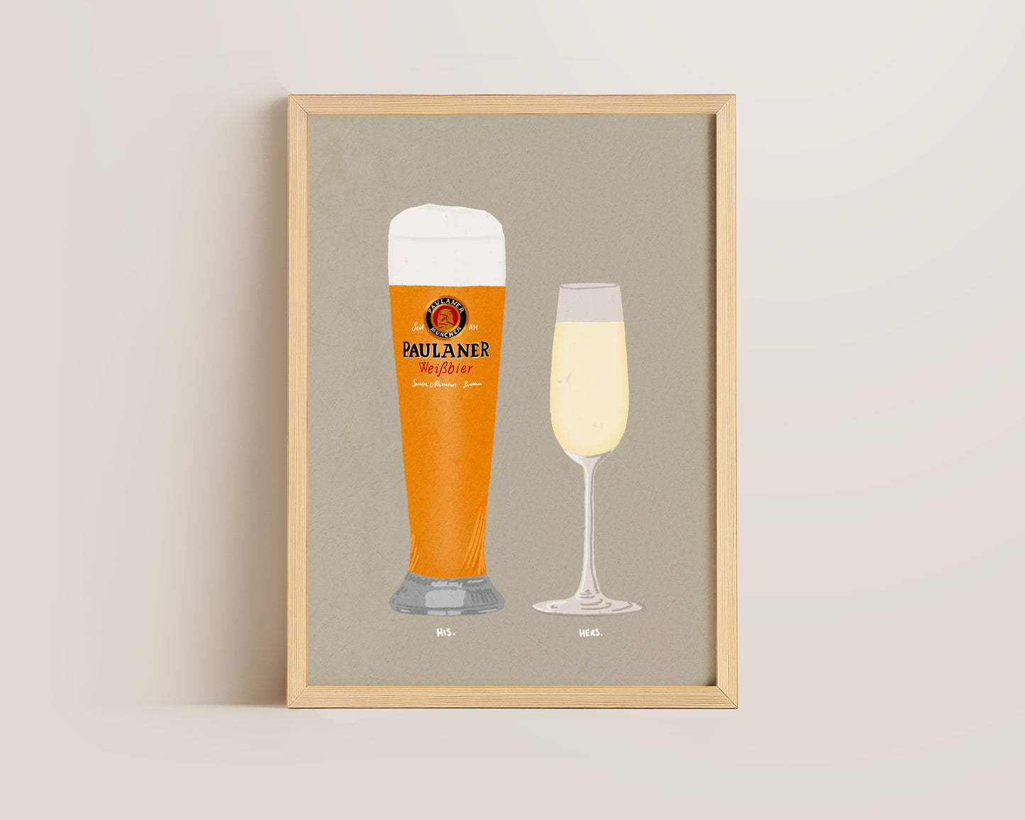 Paulaner & Prosecco Glass Print