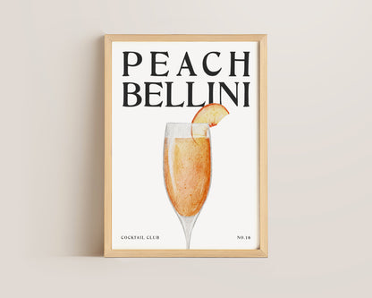 Peach Bellini Cocktail Print