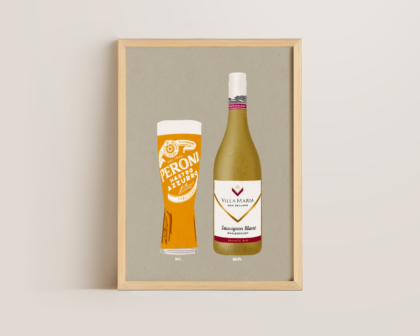 Peroni & Villa Maria Sauvignon Print