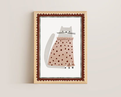 Pink Cat Print