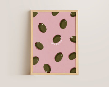 Pink Olive Wall Art Print