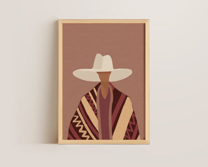 Poncho Cowgirl Print