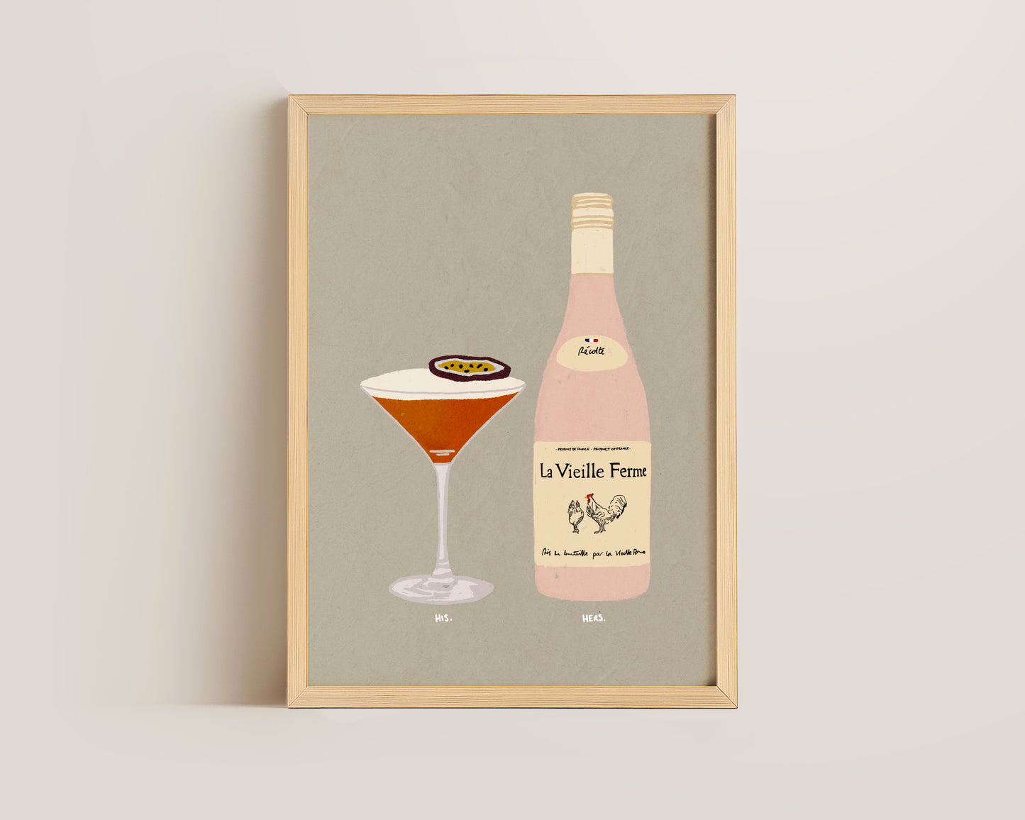 Pornstar Martini & Chicken Wine Print