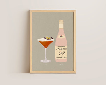 Pornstar Martini & Chicken Wine Print