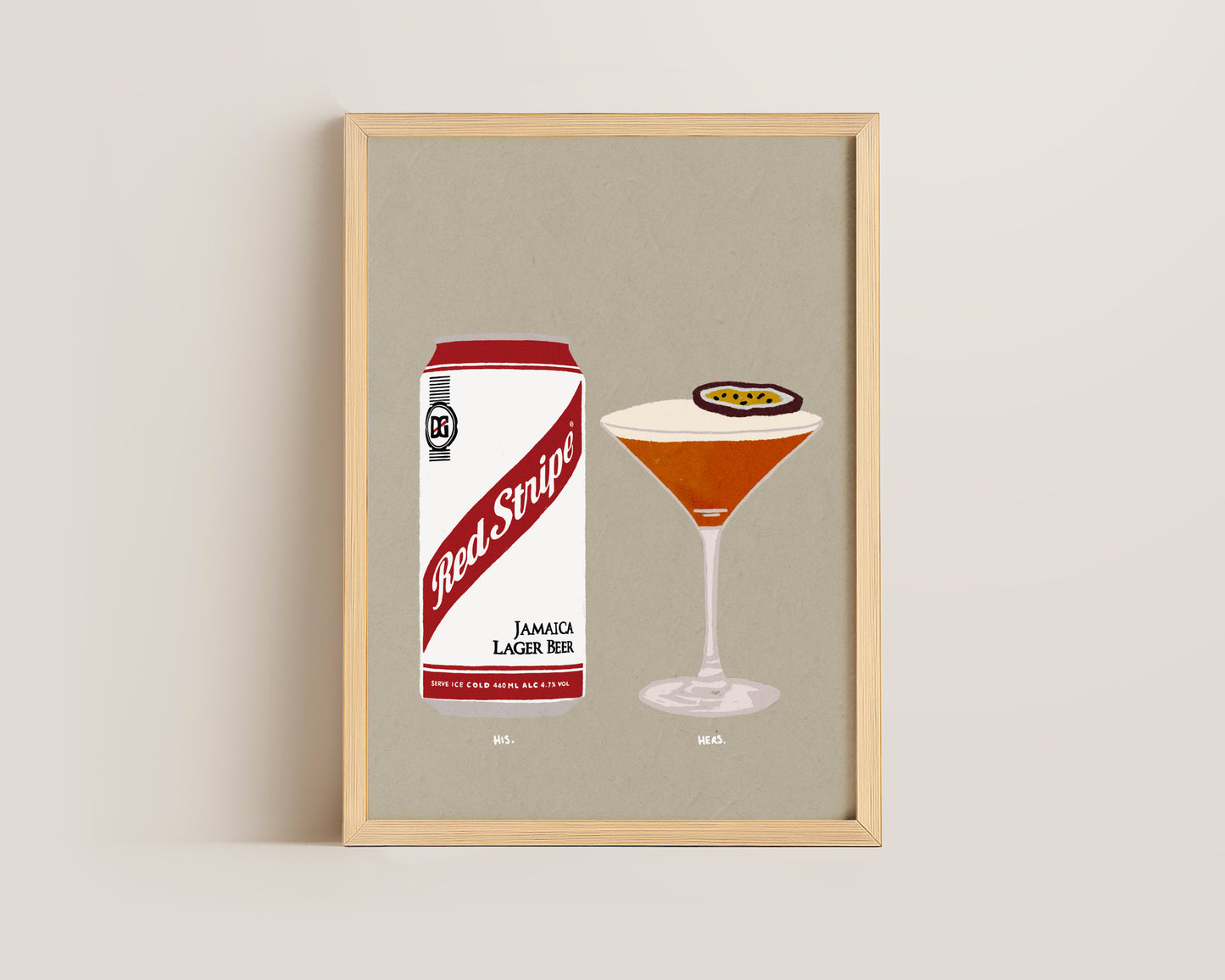 Red Stripe & Pornstar Martini Print