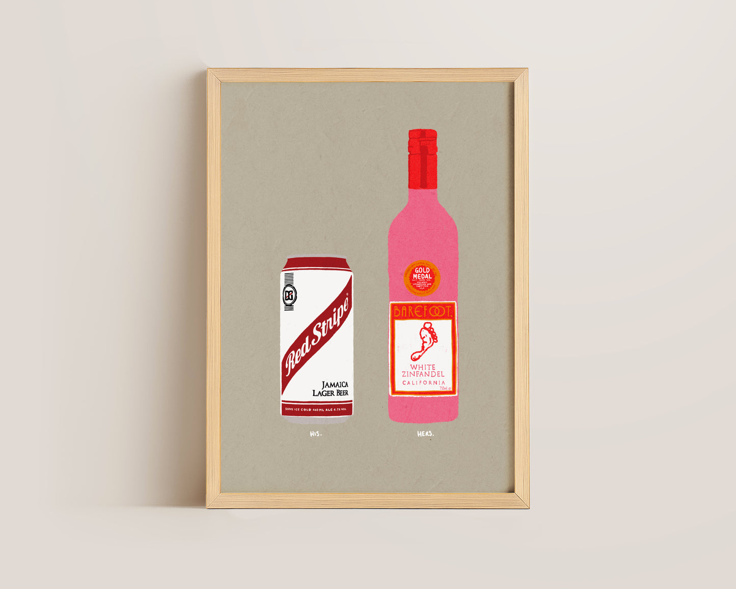 Red Stripe & White Zinfandel Print