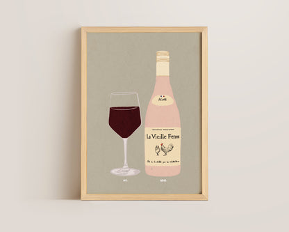 Red Wine & Chicken Wine Print
