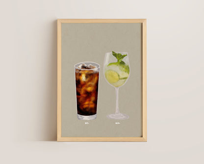 Rum Coke & Hugo Spritz Print