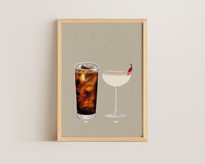 Rum Coke & Spicy Margarita Print