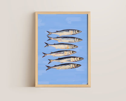 Blue Sardines Print