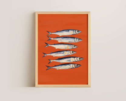 Burnt Orange Sardines Print