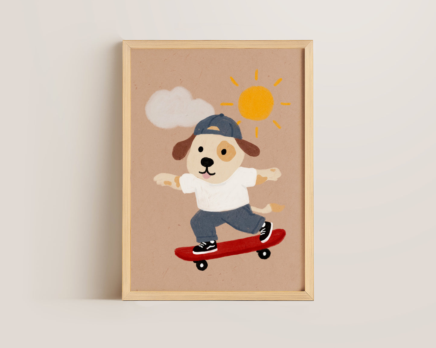 Skateboard Dog Print