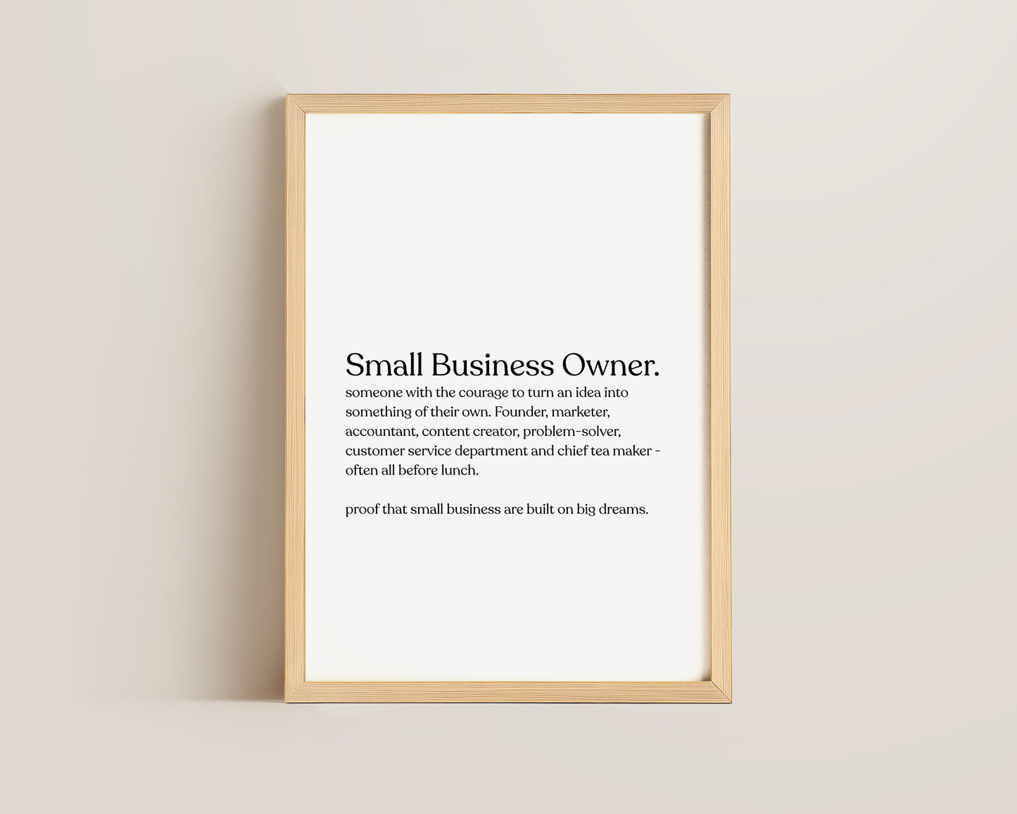 Small Business Owner Definition Print