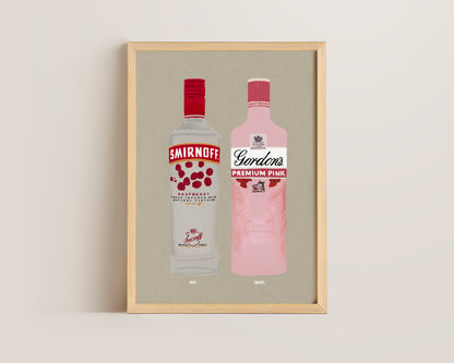 Smirnoff Raspberry Vodka & Gordon's Pink Gin Print