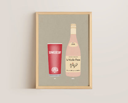 Somersby & Chicken Wine Print